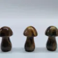 Natural crystal mushroom figurine 3.5cm gemstone carving decor variant style display item. - Tiger Eye Stone Bracelet