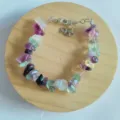 Natural crystal chip gemstone bracelet irregular stone jewelry with lobster clasp ext - Fluorite