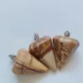 Pendolo in cristallo naturale ciondolo esagonale sfaccettato collana pietra preziosa accessorio - Diaspro Paesaggio