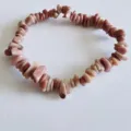 Natural irregular chipped pink stone stretch bracelet fashion crystal bead jewelry accessory - Rhodonite