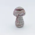 Natural crystal stone carved mushroom ornament 3.5cm gemstone handmade decor piece - Grass Flower Stone