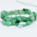 Natural irregular green stone bead strands, semi-finished crystal chip beads for jewelry making. - Green Aventurine