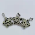Natural stone pentagram star pendant 2cm charm for DIY necklace bracelet jewelry making. - Spotted Stone