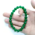 Green chalcedony round bead bracelet 8mm minimalist fashion jewelry accessory for women. - Malaysian Jade