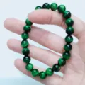 Green tiger eye stone bracelet 8mm round bead minimalist jewelry fashion accessory for women - Green Tiger Eye Grade A