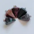Pendente cristallo naturale cono esagonale agata sfaccettata collana gioielli accessori - Agata Indiana
