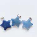 Natural crystal 2cm five-pointed star pendant DIY necklace bracelet jewelry accessory - Blue Aventurine