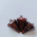 Pendente con proiettile esagonale in pietra preziosa di cristallo naturale collana gioiello - Ossidiana Mogano