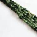 Green irregular gemstone beads natural tumbled crystal strands for DIY jewelry making now - Russian Jasper