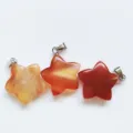 Natural crystal star pendant gemstone diy necklace bracelet jewelry accessories 3pcs pack - Red Agate
