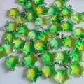 Green and yellow gradient star pendant charms for DIY jewelry making necklaces. - Yellow-Green Glass