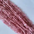Natural freeform pink crystal gemstone loose beads string for DIY jewelry making 6-8mm - Strawberry Quartz