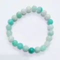 Natural stone bead bracelet single circle crystal gemstone jewelry gift for daily wear. - Grade A Amazonite
