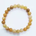 Bracelet de Perles en Pierre Naturelle Cristal Agate Perles Rondes Bijoux Unisexe - 6mm / Topaze
