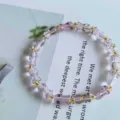 Bracelet de perles style chinois bambou sac chanceux cristal bracelet femmes bijoux mode - Bouteille - Violet transparent