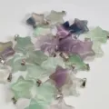 Natural Fluorite Crystal Star Pendant 2cm Bulk Jewelry DIY Necklace Accessories Lot. - Fluorite