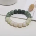 Bracelet de perles dégradé, design élégant de perles tonneau, bijoux de poignet femme. - Vert