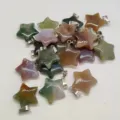 Natural crystal star pendant 2cm gemstone pentagram charms for DIY necklace bracelet jewelry making - Indian Agate