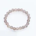 Natural grey agate crystal round bead bracelet 8mm simple fashion jewelry piece design - Grey Agate