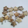 Natural stone star pendant DIY necklace bracelet jewelry accessories wholesale 2cm style - Picture Jasper