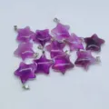 Natural crystal star pendant 2cm purple gemstone DIY jewelry making necklace bracelet accessory wholesale - Amethyst