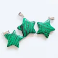 Natural green crystal star pendant DIY necklace bracelet jewelry accessories wholesale - Malachite (Synthetic)