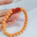 Bracelet de perles de style chinois avec charm sculpté rouge bijoux vintage élégants pour femmes - Mandarine
