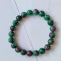 Natural Ruby Zoisite Round Bead Bracelet 8mm Fashion Simple Gemstone Jewelry Piece - Ruby Zoisite