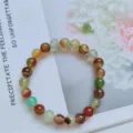 Natural multi-color agate stone round bead bracelet fashion minimalist jewelry for women - Agate