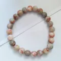 Natural stone bead bracelet 8mm minimalist fashion round single circle jewelry for women men - Red Network Stone