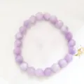 Natural crystal purple bead bracelet simple single circle round bead fashion jewelry - Faux Purple Jade