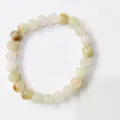 Natural gemstone bead bracelet single circle round beaded fashion minimalist jewelry 8mm variant - Moss Agate