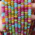 Colorful natural stone tourmaline barrel loose beads candy color DIY jewelry making detail view - Large Rondelle Beads 8.5*5 mm (Approx. 75 Pcs)
