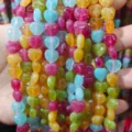 Colorful heart-shaped gemstone beads for DIY jewelry making, sweet candy colors wholesale. - Heart Beads 10*10 mm (Approx. 40 Pcs)