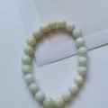 Natural stone round bead single circle bracelet variant, classic simple design for daily wear. - Ivory Jade
