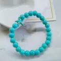 Boho turquoise beaded stretch bracelet featuring a detailed starfish charm for women - 1 Starfish