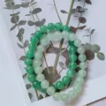 Natural green stone crystal agate bead single circle bracelet variant, multiple sizes. - Green Aventurine