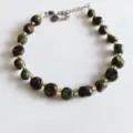 Natural irregular crystal stone bracelet with gold spacer beads and extension chain for women. - Bloodstone