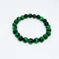 Bracelet en perles de pierre d'œil de tigre vert bijoux naturels pour femmes et hommes - 10mm / Œil de tigre vert grade A