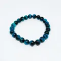 Blue Tiger Eye Gemstone Beaded Bracelet Round Natural Stone Stretch Jewelry for Men Women - 6mm / Blue Tiger Eye Grade A