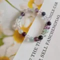 Natural stone multicolored fluorite crystal beaded bracelet for daily wear chic fashion - Colorful Fluorite