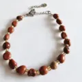 Natural irregular red crystal gemstone bead bracelet for women, elegant daily jewelry. - Red Jasper