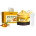 Mascarilla facial de arcilla con cúrcuma y vitamina C HOYGI para limpieza profunda y firmeza. - 120G+Cepillo