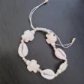 Handwoven sea turtle shell beaded bracelet adjustable braided rope summer beach jewelry for women - Beige Thread Turtle