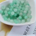 6mm green round half-hole loose gemstone beads for DIY jewelry making and bracelet accessories - Green Aventurine