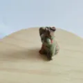 Ciondolo cane carino in pietra naturale cucciolo intagliato in cristallo accessorio gioielli - Unakite