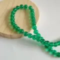 Green glass round beads DIY handmade jewelry accessories bracelet necklace loose beads shiny - Dark Green