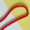 Red glass round beads loose beads for DIY handmade bracelet and necklace accessories - Red (Opaque)
