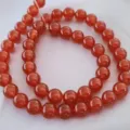 Natural red agate loose beads for DIY jewelry making, polished round gemstone bead strands. - 4mm / Red Agate