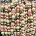 Cuentas de perlas de concha coloridas redondas sueltas para hacer pulseras y collares DIY - Multicolor 10